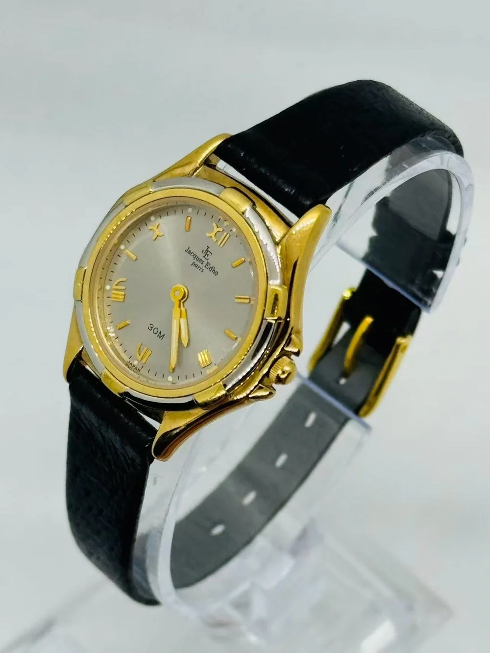 Vintage Jacques Edho Paris Women’s Quartz Watch Gold Tone 23mm New Battery Runs